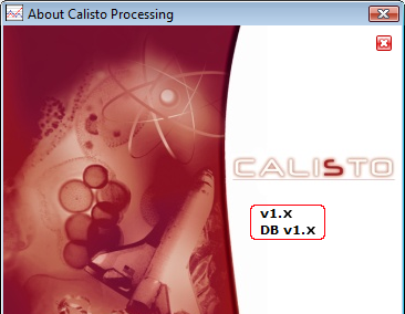 AKTS-Calisto About Window, Software Version