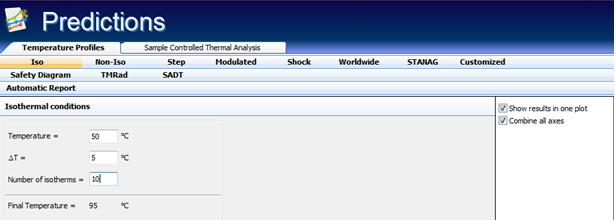 AKTS-Thermokinetics, Prediction Window