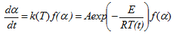 Usual relationship incorporating Arrhenius expression
