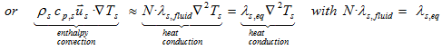 Heat transfer in liquids, simplification