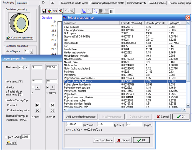 AKTS-Thermal Safety, substance selection