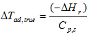 Adiabatic temperature rise