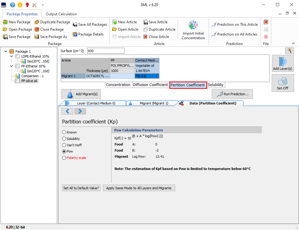 Advanced Specific Migration Limit Software For Prediction Of Diffusion Advanced specific migration limit software for prediction of diffusion