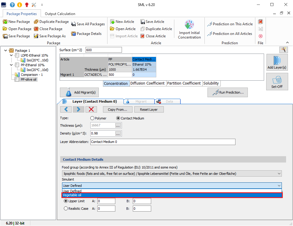 Advanced Specific Migration Limit Software For Prediction Of Diffusion Advanced specific migration limit software for prediction of diffusion
