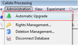 Calisto automatic upgrade menu